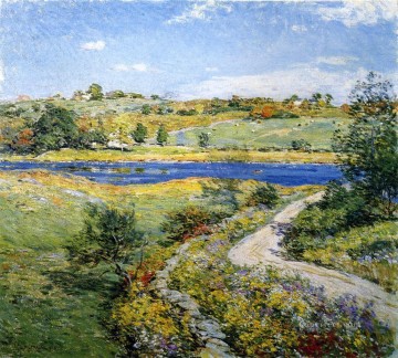 ウィラード・メトカーフ Painting - 秋の沿道風景 ウィラード・リロイ・メトカーフ